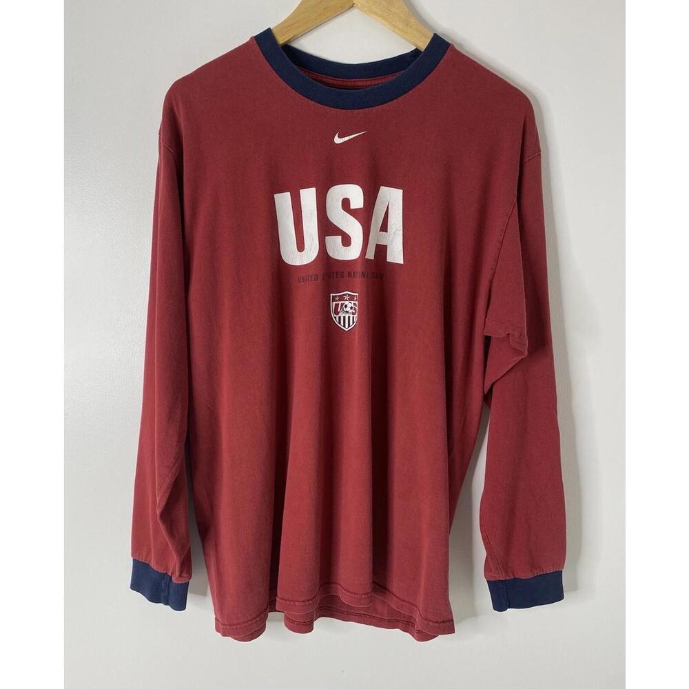 Vtg Nike Team United States National Soccer Team Men's T-Shirt Beasley #7 Sz M